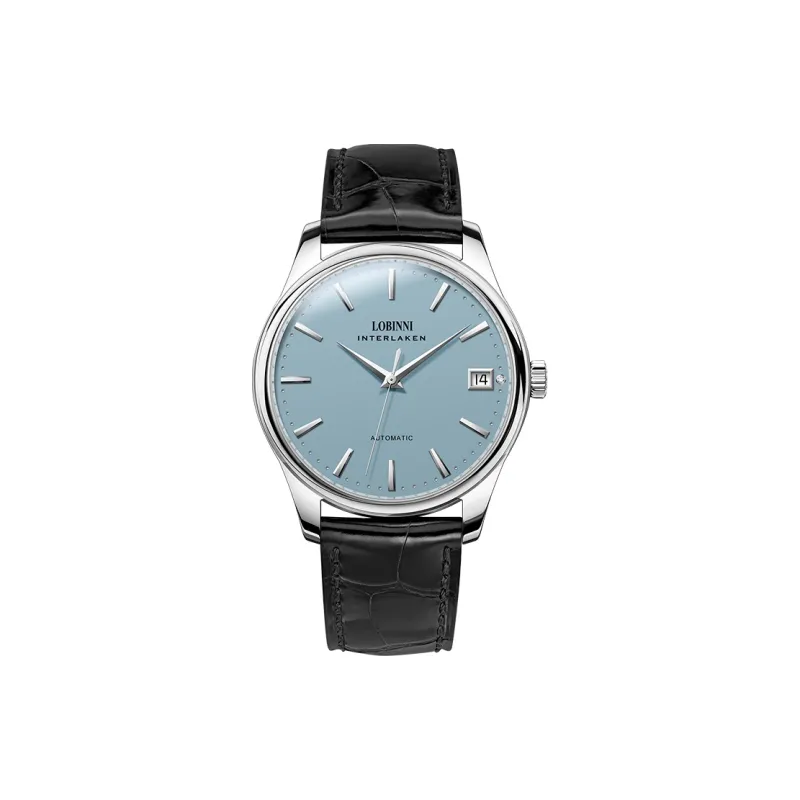 LOBINNI L Mechanical Movement Cowhide Strap Watch Women's Watch White Dial-6