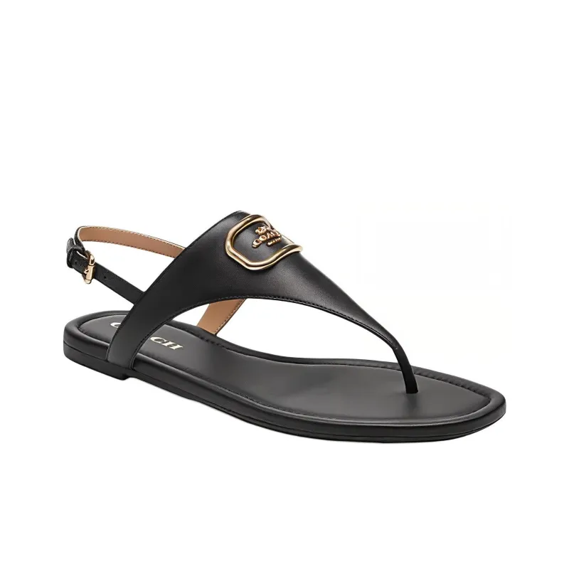 COACH Jordin One Strap Sandals Women's Black-2