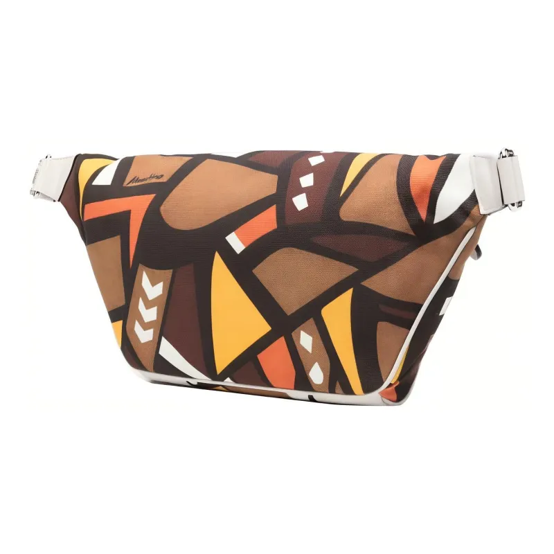 MOSCHINO Polyester One Shoulder Crossbody Fanny Pack Men's Umber-2