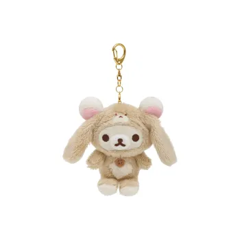 SAN X Rilakkuma Floppy Eared Rabbit Bear Sister Dolls Plush Pendant Small Size Tall