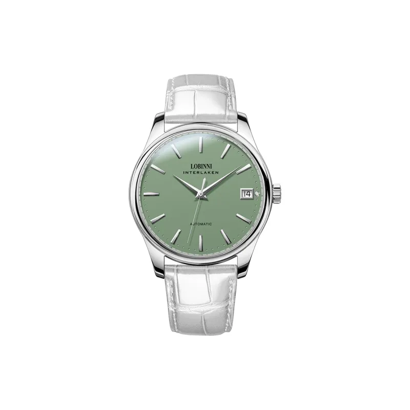 LOBINNI L Mechanical Movement Cowhide Strap Watch Women's Watch White Dial-16