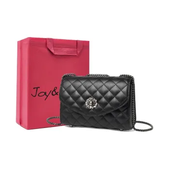 Joy&Mario Cow Leather Crossbody Bag, Shoulder Bag Women's Black/Ecru