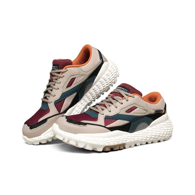 Skechers Wear Resistant Running Shoes Men's Taupe/Multicolor-2
