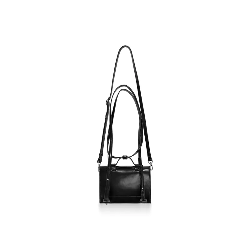 Crying Center PU Satchel Bag Backpack Unisex Black-1