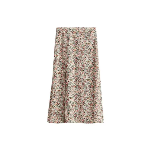 H&M Casual Long Skirts Women's Light Pink/Floral