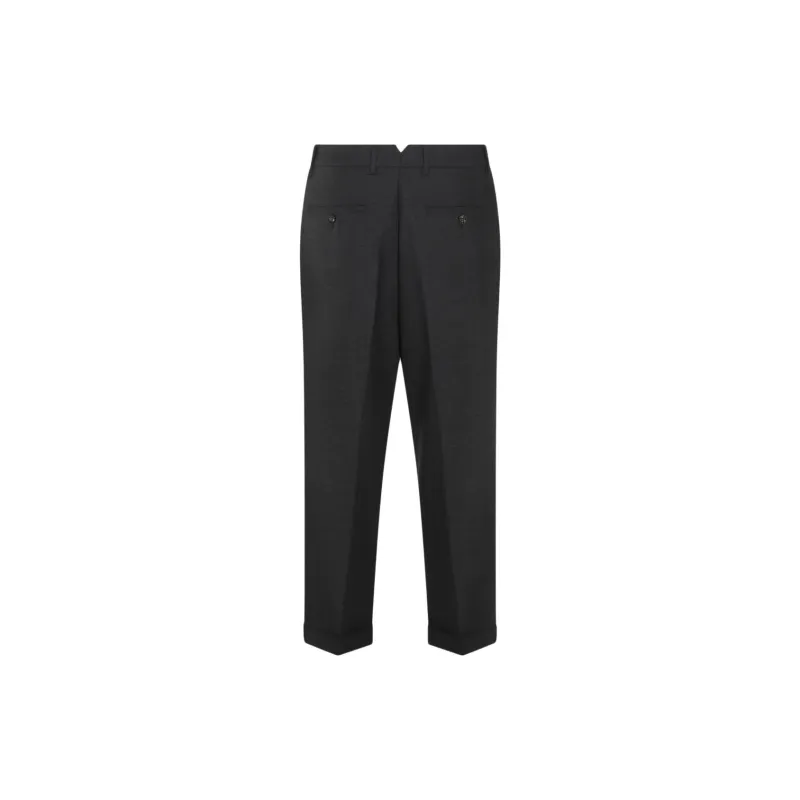 Ami Paris Pleated Tapered Leg Trousers-1