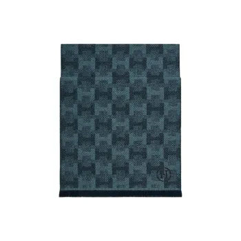 HERMES Knit Scarves Men's Ocean Blue/Orange Blue