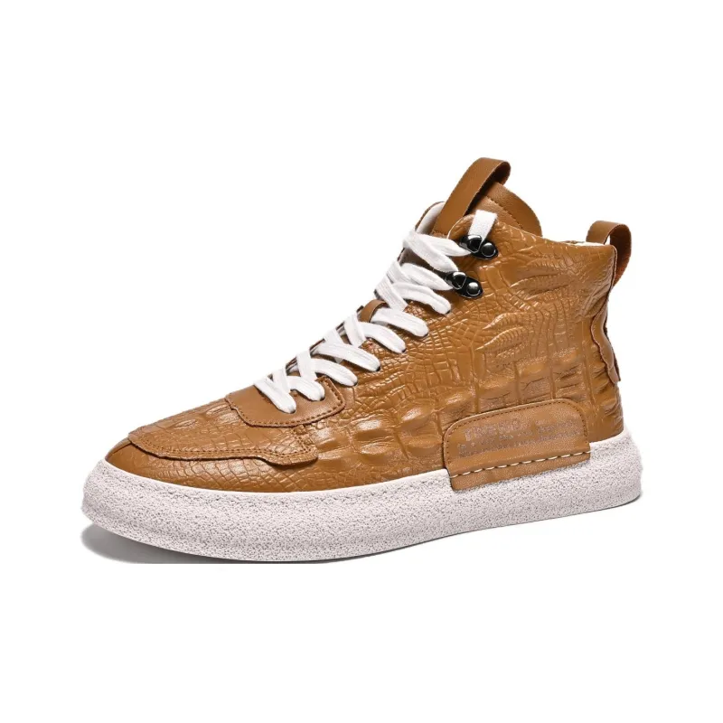 Crocodile High-Top Skateboard Shoes Men's-9