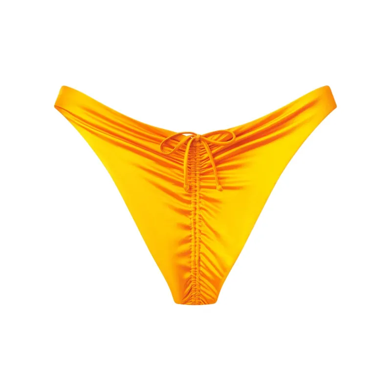 Khy FW24 DROP 010 Ruched Cheeky Bikini Bottom Swimming Shorts Women's Tangerine/Saffron-1