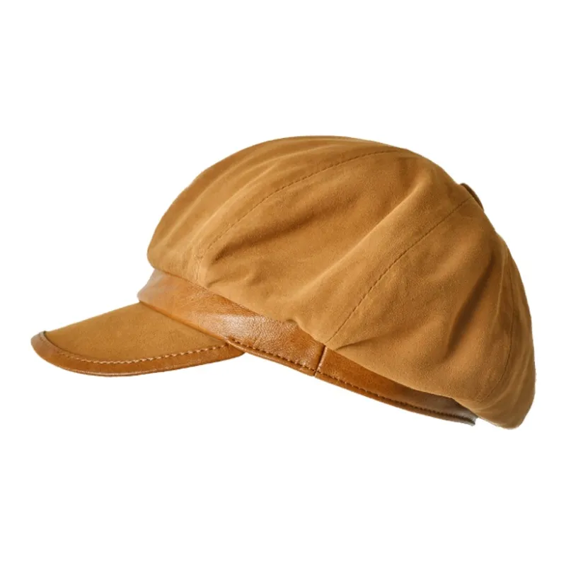 KENMONT Sheepskin Leather Sheepskin Cotton Regenerated Cellulose Fiber Polyester Berets Women's-2