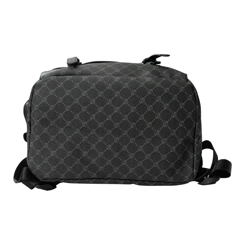 KONADCT Oxford/PU 17 Inch Backpack Large Size Unisex Black/Monogram-11