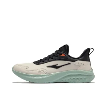 Erke Cushioning Anti-Slip And Wear-Resistant Low-Top Casual Running Shoes Men's Floating Rock Gray Jet Black