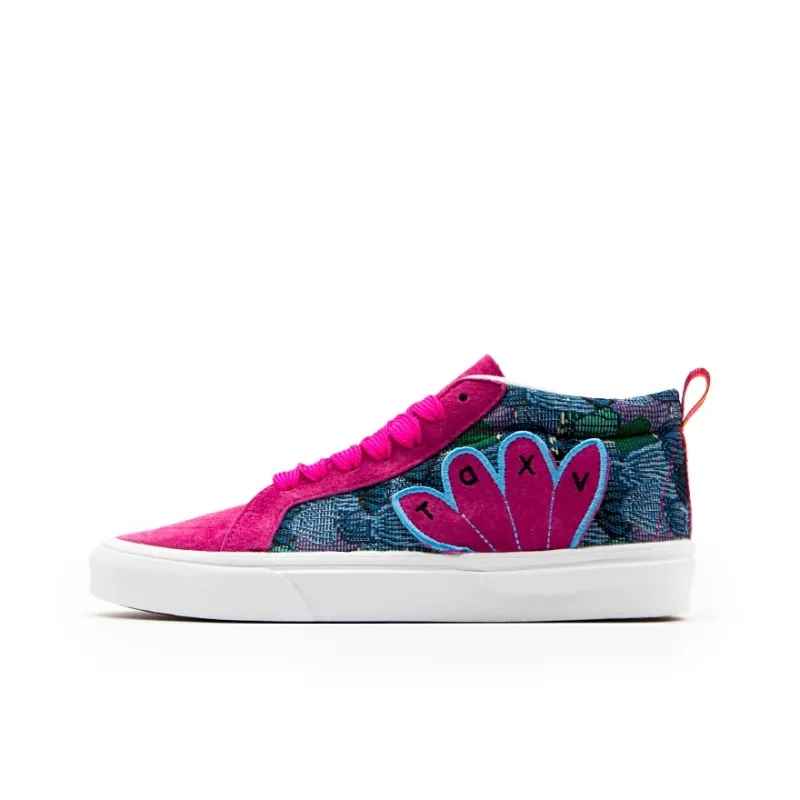 VXDT Skateboard Shoes Unisex Mid Top Dragon Fruit Pink/Camouflage Blue-0