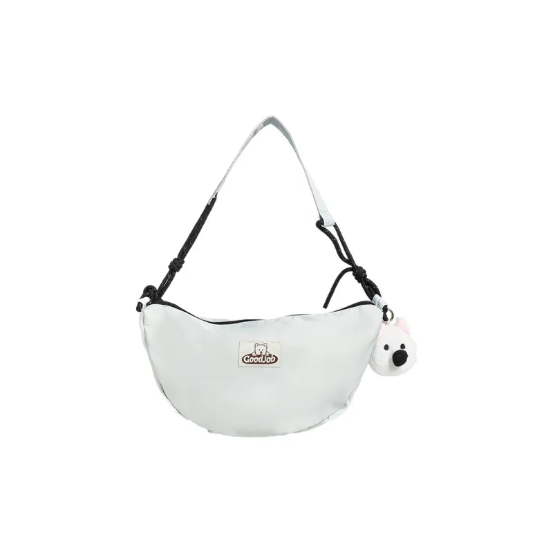 The Green Party Polyester Crossbody Bag Unisex Khaki/Light Cyan-4