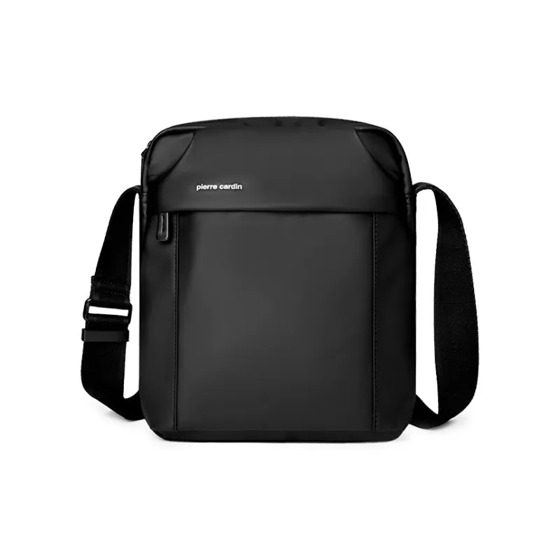 PIERRE CARDIN Fabric Crossbody Bag Men's Black-0