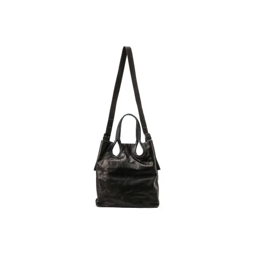 Yohji Yamamoto Horse Leather Tote Bag Shopping Bag Portable Crossbody Bag Shoulder Bag Unisex Black