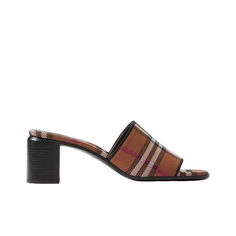 Burberry Check Block-heel Mules-1