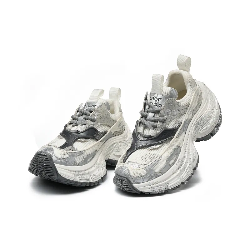 LEECAT STUDIO Anti Slip Wear Resistant Breathable Lightweight Height Increasing Low Top Chunky Sneakers Women's-10