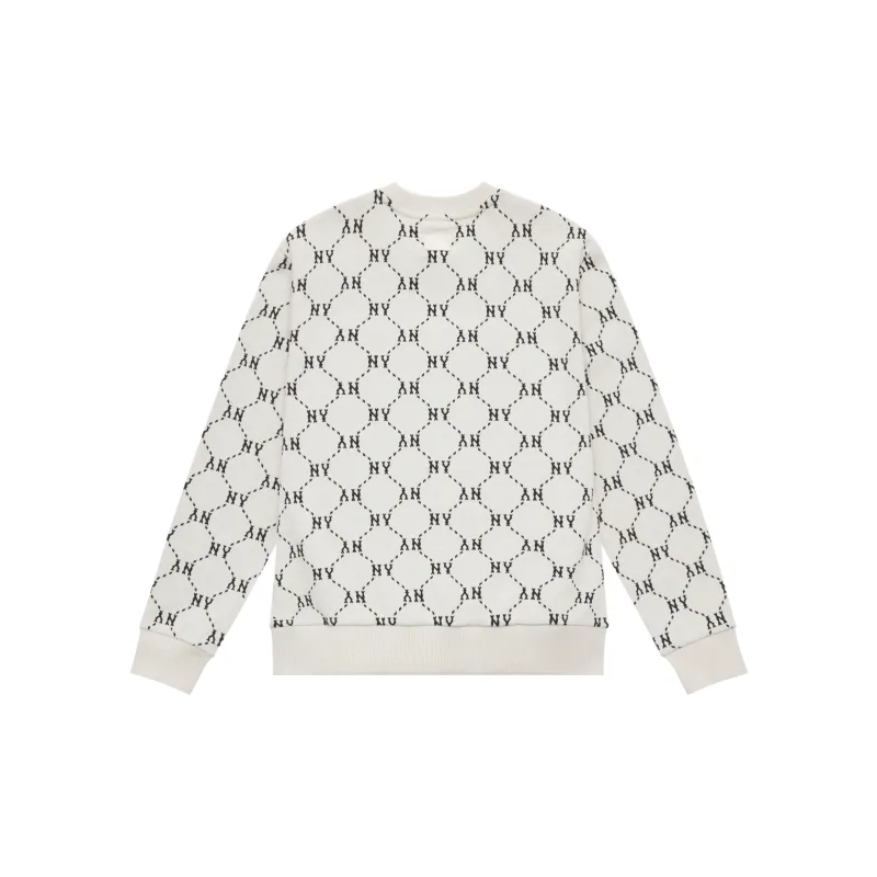 MLB MONOGRAM Collection New York Yankees 24FW Crewneck Sweatshirt Unisex Cream-1