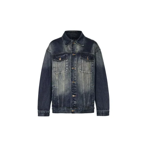 GTRG Denim Jackets Unisex Nappa Beige/Blue