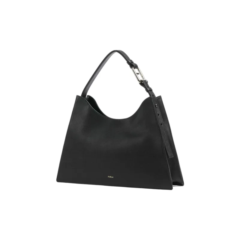 Furla Calfskin One Shoulder Handbags Large Size Women's Black-4