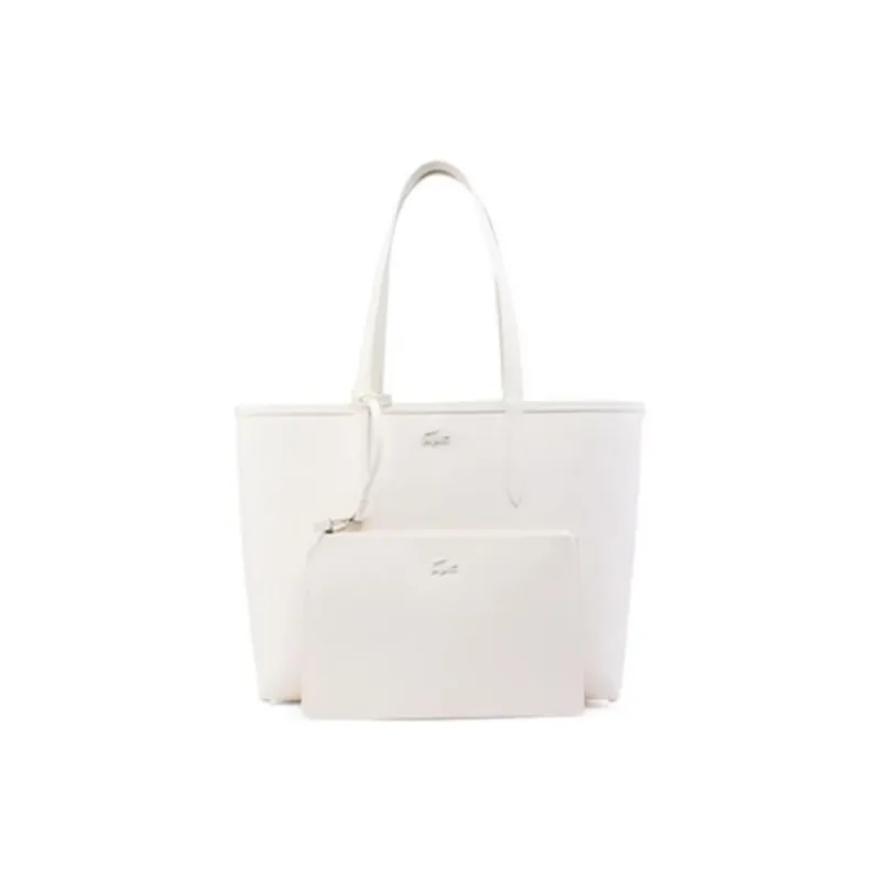 LACOSTE PVC Tote Bag Shopping Bag Handbag Medium Size Women's Ivory Green Blue-1