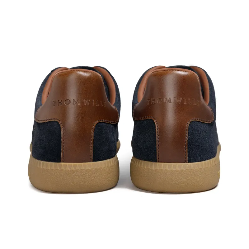 THOM WILLS Skateboard Shoes Men Low Top Navy Blue-3