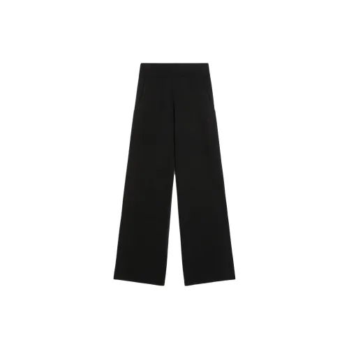 MaxMara Zigote Collection Wide-Leg Wool Yarn Trousers Casual Pants Women's Black