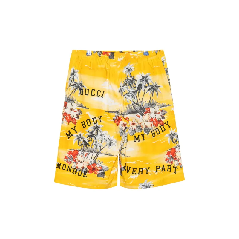 GUCCI Hawaiian Print Bermuda Shorts-1