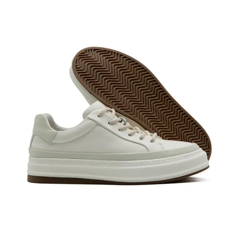 Auron Anti Slip And Wear Resistant Breathable Low Top Skateboard Shoes Men's White-3