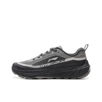 LiNing Wear Resistant Support Low Top Trekking Shoes Men's Black Gray Color