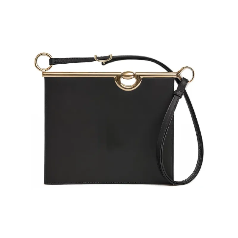 HERMES Mors De Bride Allegro Calfskin Shoulder Bag Crossbody Bag Women's Noir Black-0