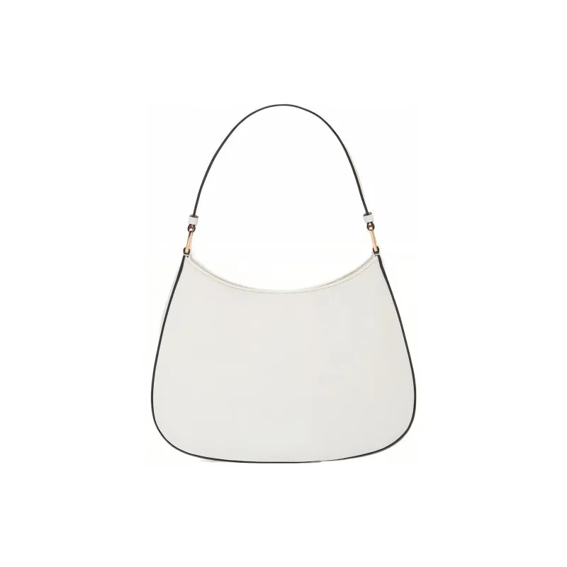 PRADA Cleo Shiny Leather Crescent Bag Handbag Shoulder Bag Women's White-2