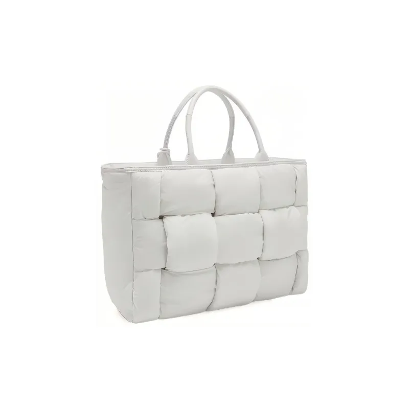 Furla Opportunity Nylon And Leather Tote Bag Shopping Bag Handbag Large Size Women's White-2