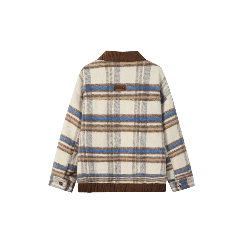 M MAICCO Jackets Coats Unisex Coffee Plaid-1