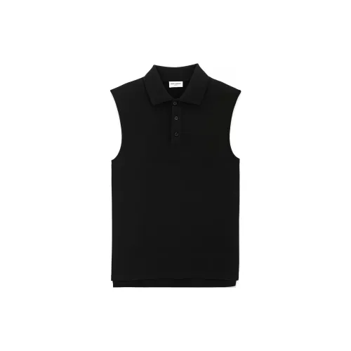 SAINT LAURENT Polo Shirts Men Black