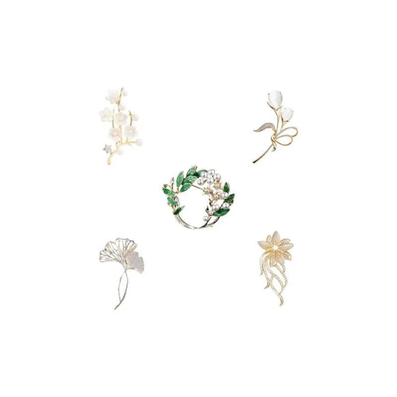 GAGA Copper Zircon Brooches Women's-1