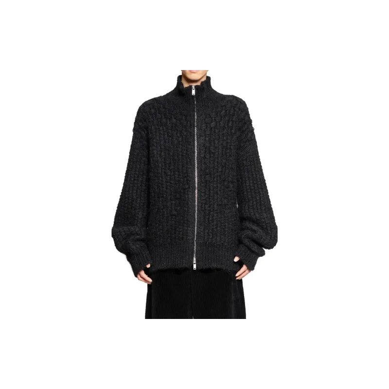 JIL SANDER Chunky Knit High Neck Cardigan-1