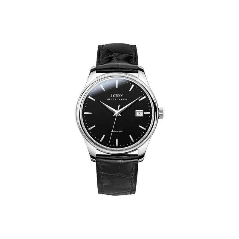 LOBINNI L Extra Thin Men's Watch Automatic Mechanical Movement Cowhide Strap Watch Men's Watches White Dial-3