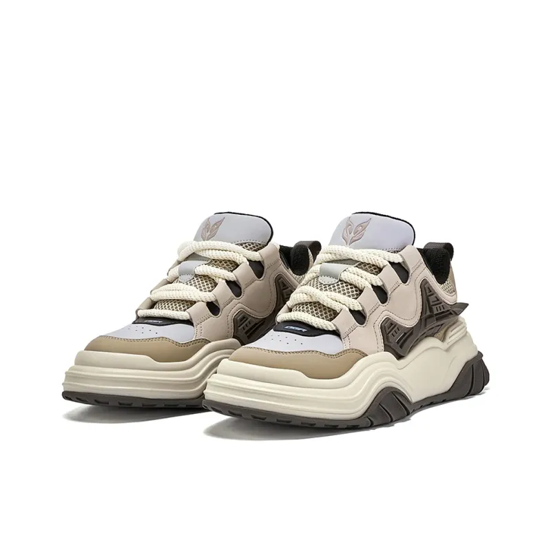 OGR Wave Rider Skateboard Shoes Unisex Low Top White Brown-2