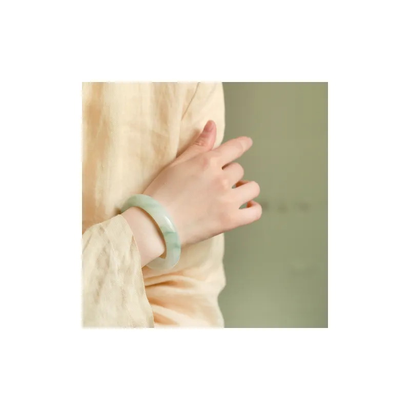 Artisan Lock Heart Jade Tianshan Jade Jade Bangles Women's-3