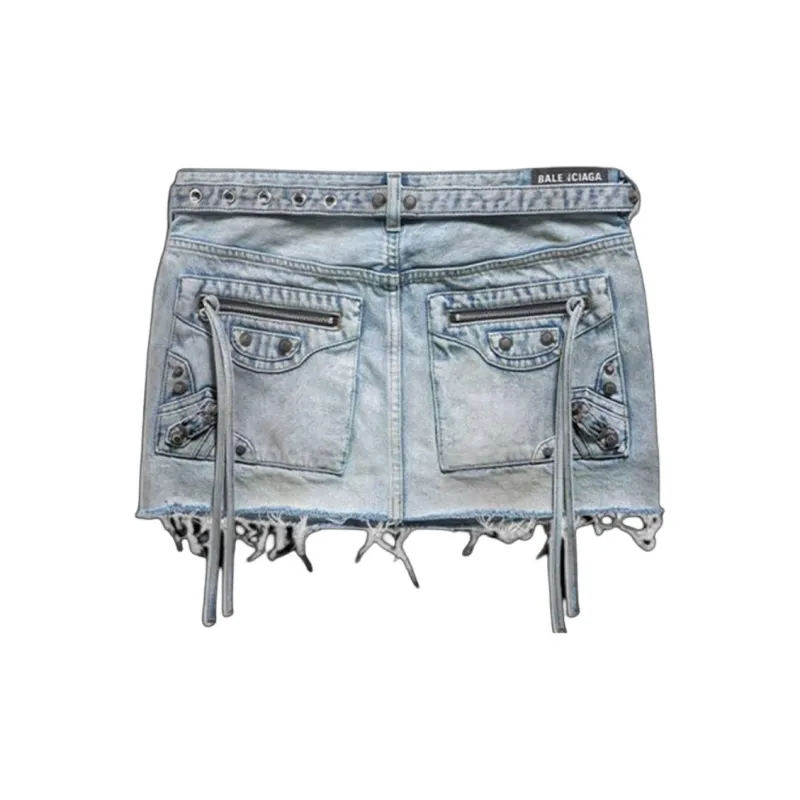 Balenciaga Cagole Denim Miniskirt-1