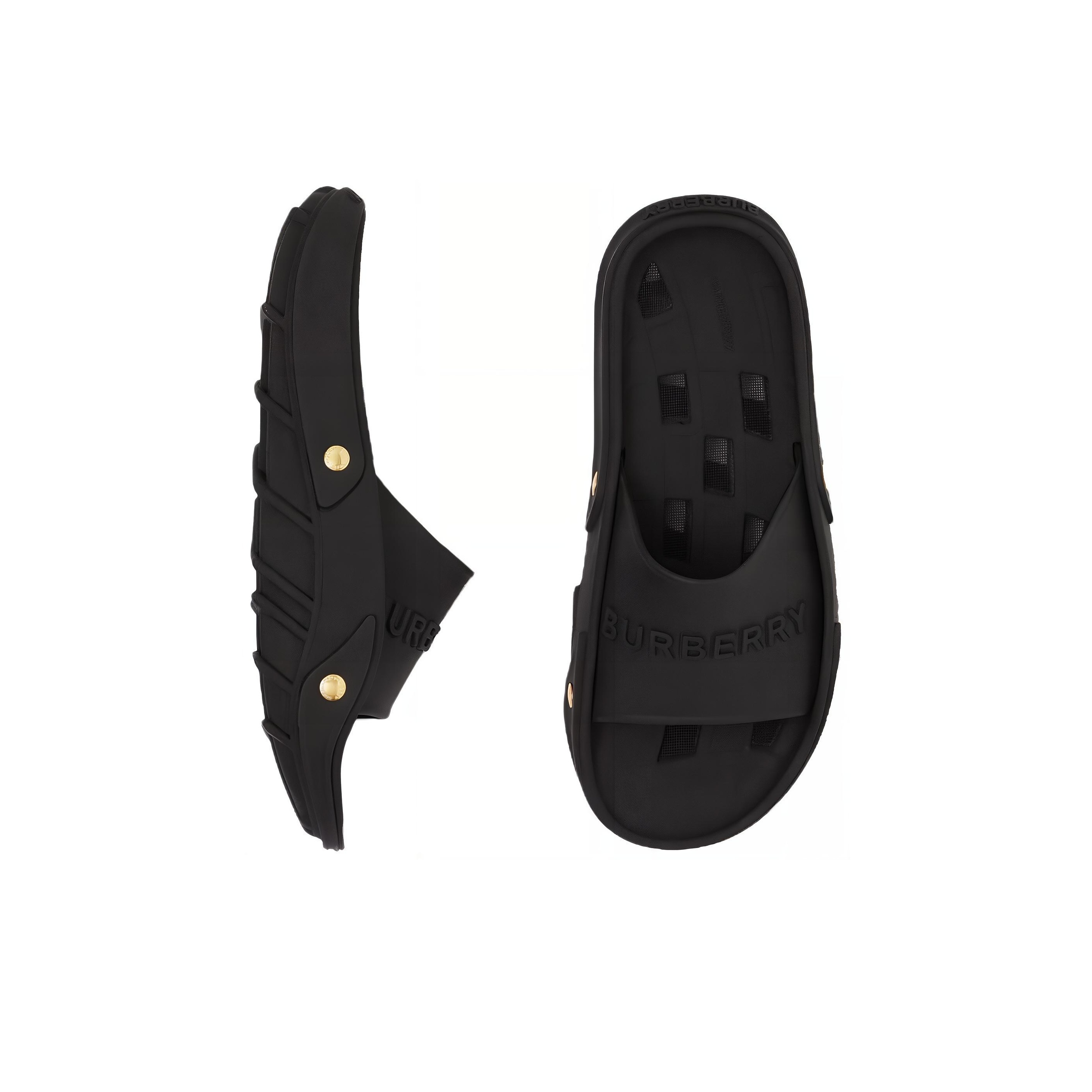 ★関税込み・送料無料★ Burberry Bucklow スライド Burberry Bucklow Slide Black Orange US W 9 - POIZON