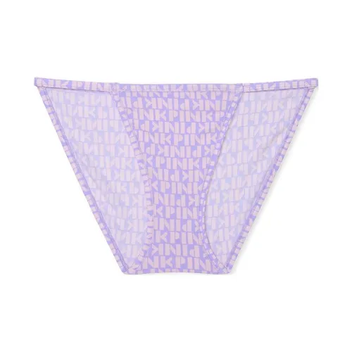 Victoria's Secret PINK Cotton String Bikini Panty / P C P L P Underpants Women's 1 Pack Purple Letter