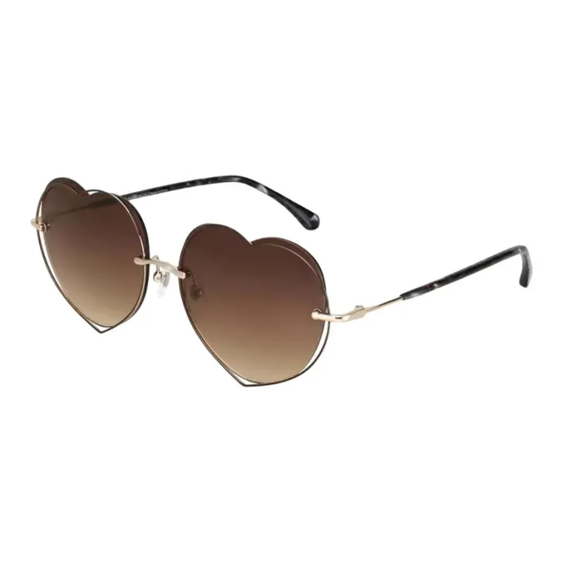 JINS Metal Irregular Shape Sunglasses Women's Black Gold-0