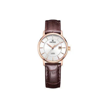 EBOHR Master Collection Mechanical Movement Cowhide Strap Watch Women's Watch Silver Dial