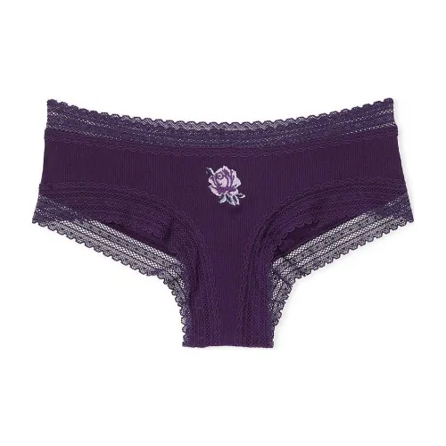 Victoria's Secret PINK Wink Lace-Trim Cheeky Panty / Plum Perfect Graphic Underpants Women's 1 Pack Purple