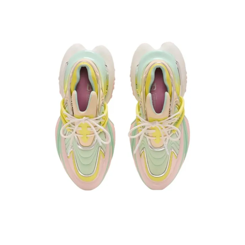 BALMAIN Unicorn Low Top Casual Shoes Women's Yellow Green-3
