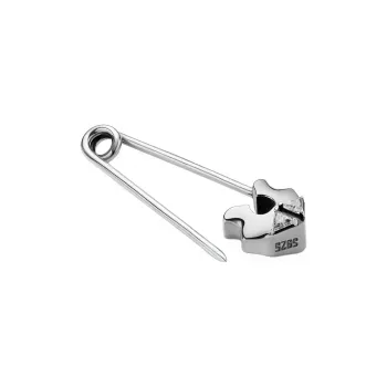 ROCK&RIDE 925 Sterling Silver Inlay White Zircon Brooches Unisex