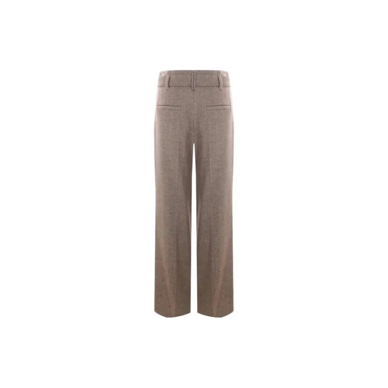 Brunello Cucinelli Chevron Loose Fit Belted Trousers-1